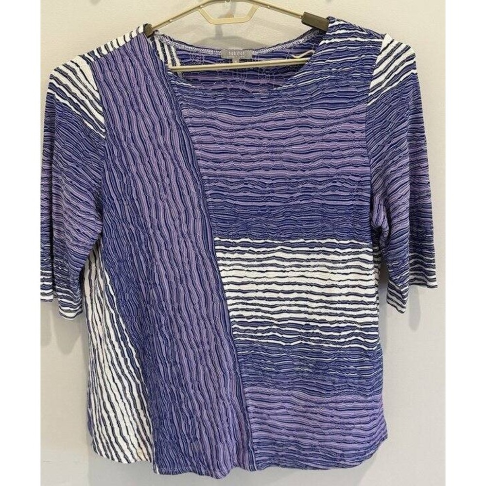 Habitat Clothes To Live in Textured Blue Purple 3/4 Sleeve Tunic Shirt Size XL